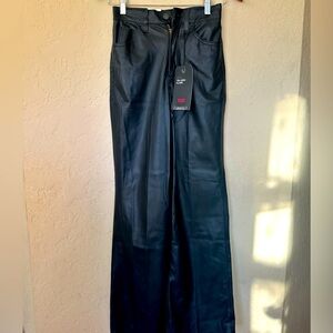 Levi’s| Women’s Faux Black Leather| 70s High Flare Style Leather Pants| Size 24|